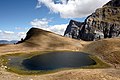 The high altitude Lake Drakolimni (Dragon Lake), on Mount Gamila in the Pindus mountains.