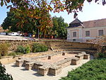 Preserved foundations of a building