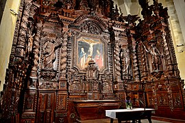 The carved wooden altar, in Saint Peter's Church