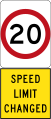 New 20 km/h Speed Limit (used in South Australia)