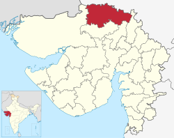 Location of Banaskantha district in Gujarat