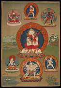 Chakrasamvara, a semi-wrathful deity, depicted in yab-yum with consort