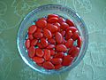 Red almond comfits, called "Confetti rossi", are used in Italy to celebrate the conferring of a degree.