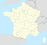 Lage des Departements Hauts-de-Seine in Frankreich