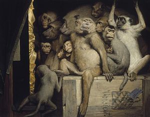 Gabriel Cornelius von Max (1840-1915): Affen als Kunstrichter (1889)