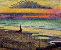 Georges Lemmen, The Beach at Heist), 1891, oil on panel, 37.5 x 45.7 cm, Musée d'Orsay, Paris