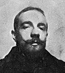 Black and white photograph of Gustave Verbeek in 1895