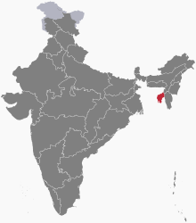 Location of Tripura within India