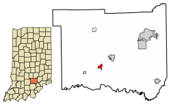 Location of Vallonia in Jackson County, Indiana