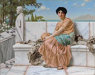 Reverie (In the Days of Sappho), by John William Godward, 1904, oil on canvas, Getty Center