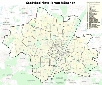 Heutige Abgrenzung: Der Stadtbezirksteil 13.1 Oberföhring innerhalb des Stadtbezirks Bogenhausen