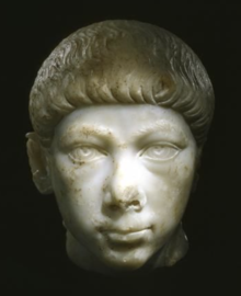 A marble head of a Young Gratian. C. late 4th century A.D.