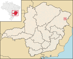 Location of Fronteira dos Vales, Minas Gerais, Brazil