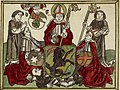 Image 52In the middle is the patron saint of Finland, Saint Henry, on the right side of him is Bishop Konrad Bitz and on the left is Dean Magnus Stjernkors; from Missale Aboense (1488) (from History of Finland)