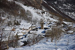 View of Moncenisio in winter
