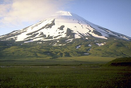 8. Mount Vsevidof is the highest summit of Umnak Island and the Fox Islands in the Aleutian Islands of Alaska.