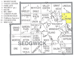 Location of Payne Township in Sedgwick County