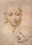 Raphael – Study of Heads, Mother and Child, c. 1509–1511