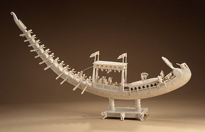 Ivory sculpture of a royal barge