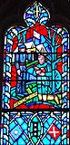 Jackson reading the Bible in a Confederate camp in a stained glass window of the Washington National Cathedral. The windows were removed in 2017.[97]