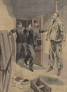 Illustration of the suicide of Gaetano Bresci