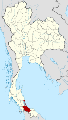 Map of Thailand highlighting Songkhla province