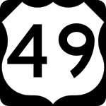 Straßenschild des U.S. Highways 49