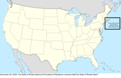 Map of the change to the United States in central North America on November 30, 2020