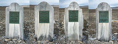 (L-R) The Franklin Camp graves of John Torrington, William Braine, John Hartnell and Thomas Morgan.