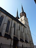 Westtürme der Marktkirche Unser Lieben Frauen, Halle an der Saale, 1529 und 1554, Türme von um 1400 mit Helmen von 1507–1513