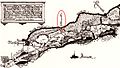 Die Gibbermühle auf einer alten Karte des Amtes Oedt von ca. 1660.