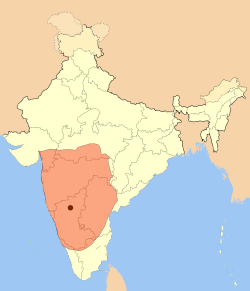 Extent of Badami Chalukya Empire, 636 AD, 740 AD.[1]