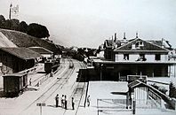 Vevey station before its extension shortly after 1900