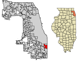 Location of Calumet City in Cook County, Illinois.