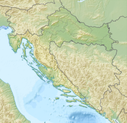 Location of Lake Vrana in Croatia.