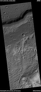 Close up view of part of delta from the previous image, as seen by HiRISE under HiWish program