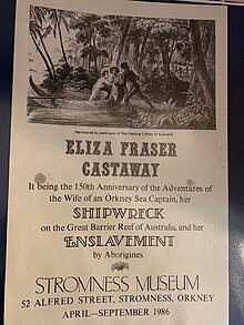 Poster for Eliza Fraser Exhibit at Stromness Museum