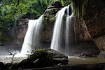 Medium-sized waterfall in a tropical forest