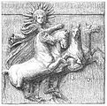 Helios-Metope: Helios mit Strahlenkranz taucht mit seinem Viergespann aus dem Meer auf