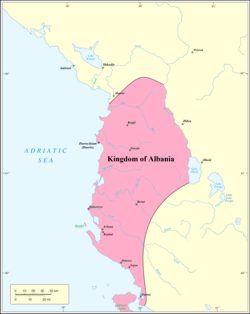 Kingdom of Albania at its maximum extent (1272-1274)