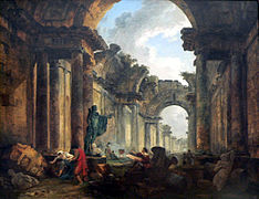 Grande Galerie in ruins, imagined by Hubert Robert (1796)