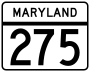 Maryland Route 275 marker