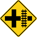 W10-2R Crossroads with parallel tracks (right)