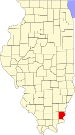 Gallatin County's location in Illinois