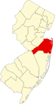 A county in the central-western part of the state. It is averagely sized and gets skinnier in the west.