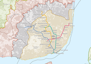 Lisbon Metro network in December 2009, after the Alameda–São Sebastião segment of the Red Line opened.