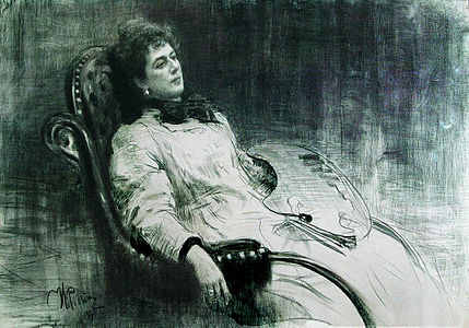 Study for portrait of the art patroness Princess Maria Tenisheva (1896)