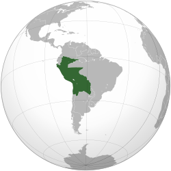 Map of the Peru-Bolivian Confederation (including territorial claims)