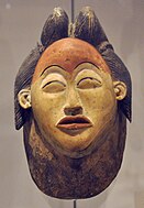 Room 25 - Mask (wood and pigment); Punu people, Gabon, 19th century AD