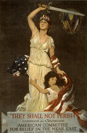 Columbia depicted in an American Committee for Relief in the Near East poster